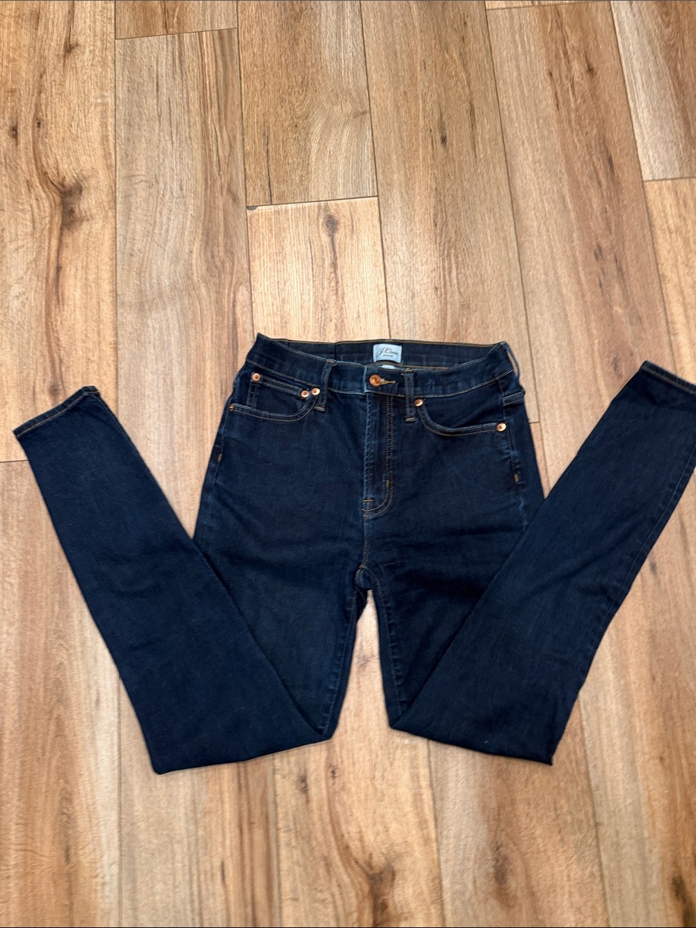 J. Crew 10” High Rise Toothpick Jeans 27T Tall Skinny Stretch Dark‎ Wash